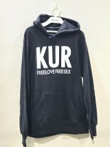 [USED]黒夢/パーカー.KUR FREELOVE FREESEX.フーディー